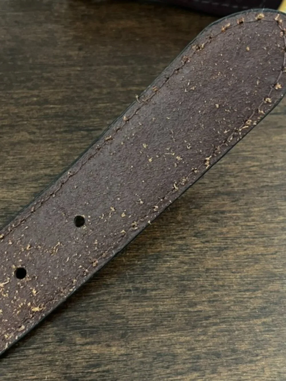 Tommy Bahama Brown Leather Belt Woven Pattern Silver Buckle Men's 40